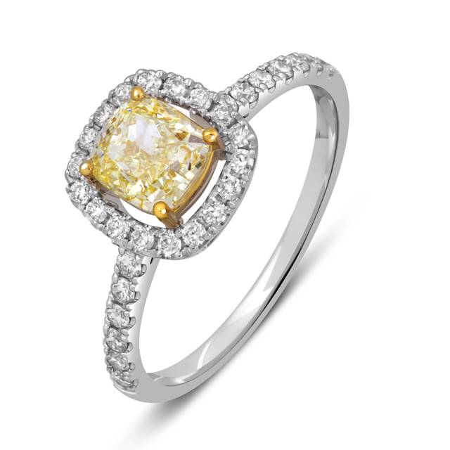 Помолвочное кольцо из белого золота с бриллиантами (055538)