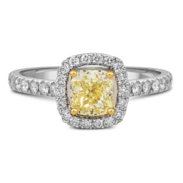 Помолвочное кольцо из белого золота с бриллиантами (055538)