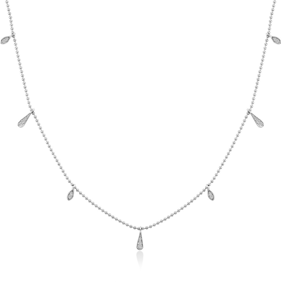 Колье из белого золота с бриллиантами (055580)