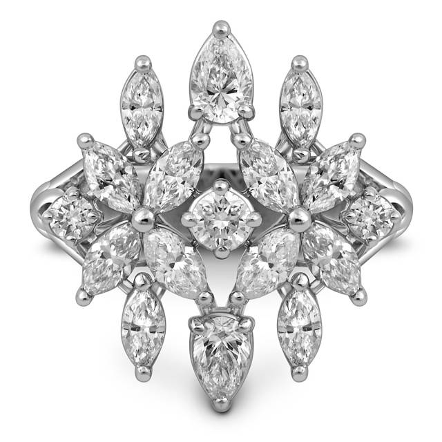 Кольцо из белого золота с бриллиантами (051993)