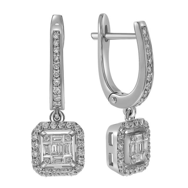 Серьги из белого золота с бриллиантами (052673)