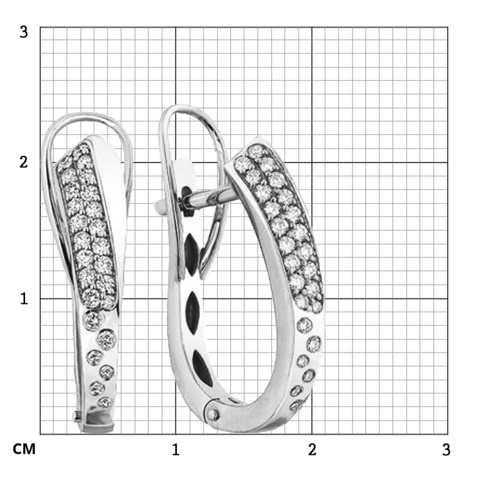 Серьги из белого золота с бриллиантами  (063029)