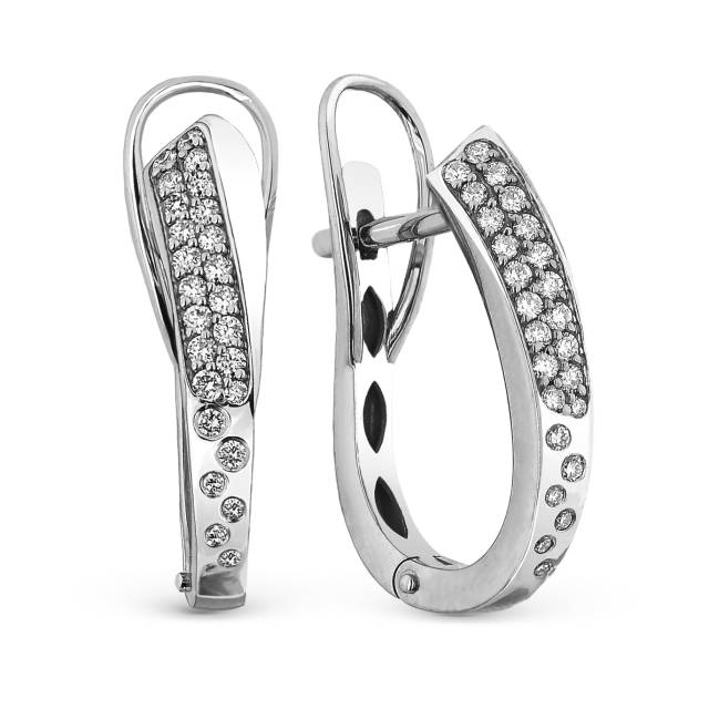 Серьги из белого золота с бриллиантами  (063029)