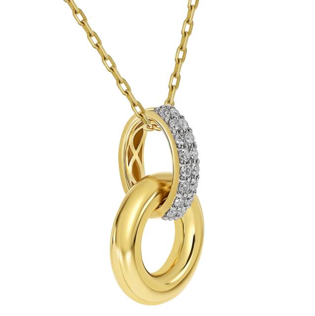 Кулон из жёлтого золота с бриллиантами (063696)