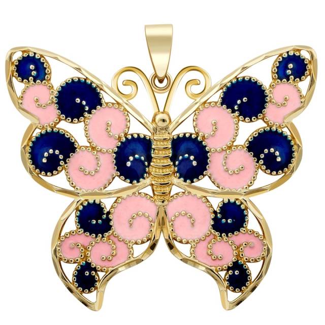 Кулон из жёлтого золота с эмалью (017792)