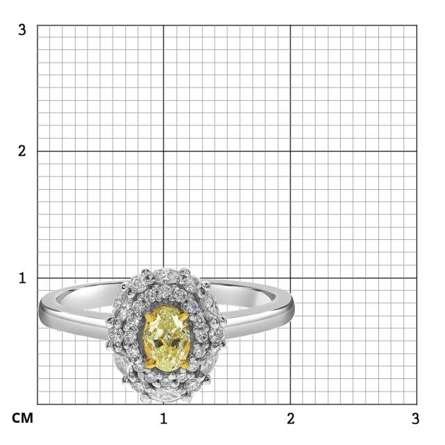 Кольцо из белого золота с бриллиантами (058521)