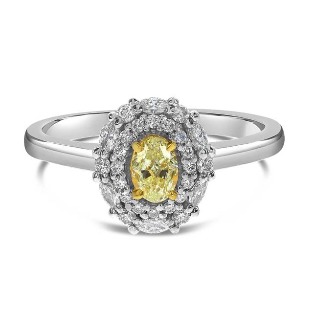 Кольцо из белого золота с бриллиантами (058521)