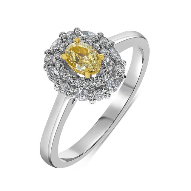 Кольцо из белого золота с бриллиантами (058521)