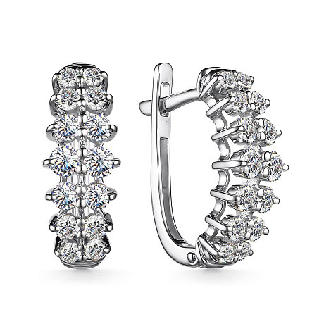 Серьги из белого золота с бриллиантами (053715)
