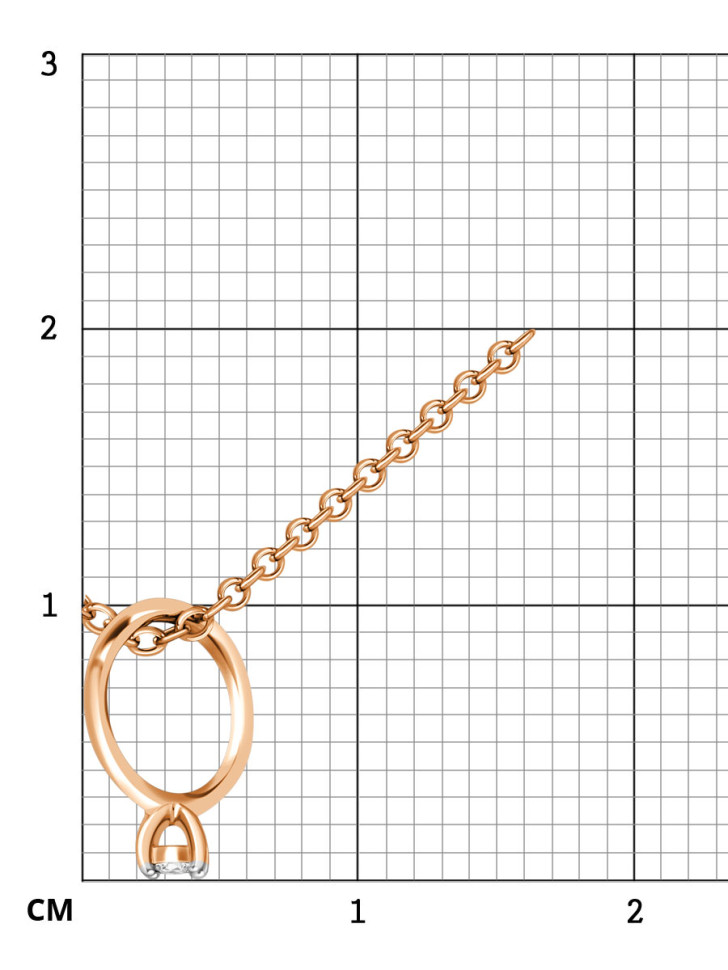 Кулон в виде помолвочного кольца из красного золота с бриллиантом (036494)