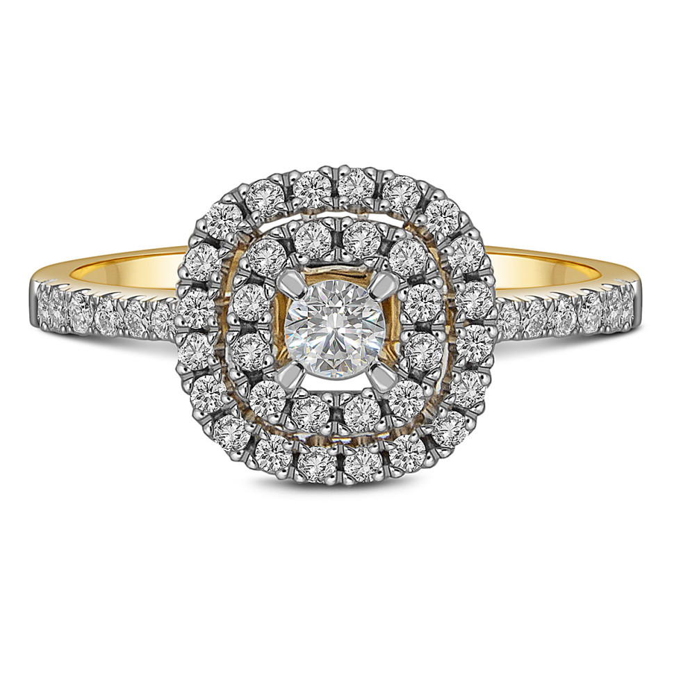 Кольцо из жёлтого золота с бриллиантами (059513)