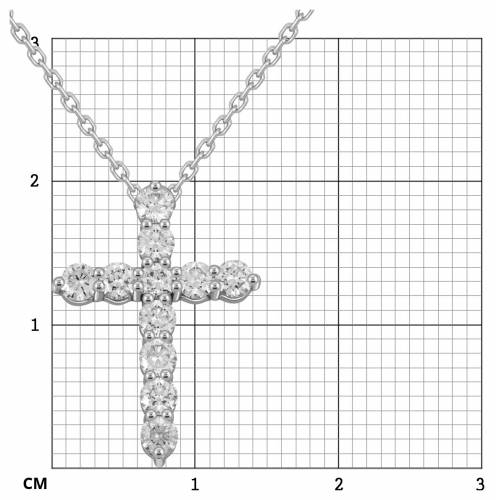 Колье крест из платины и цепочки из белого золота с бриллиантами 40.0