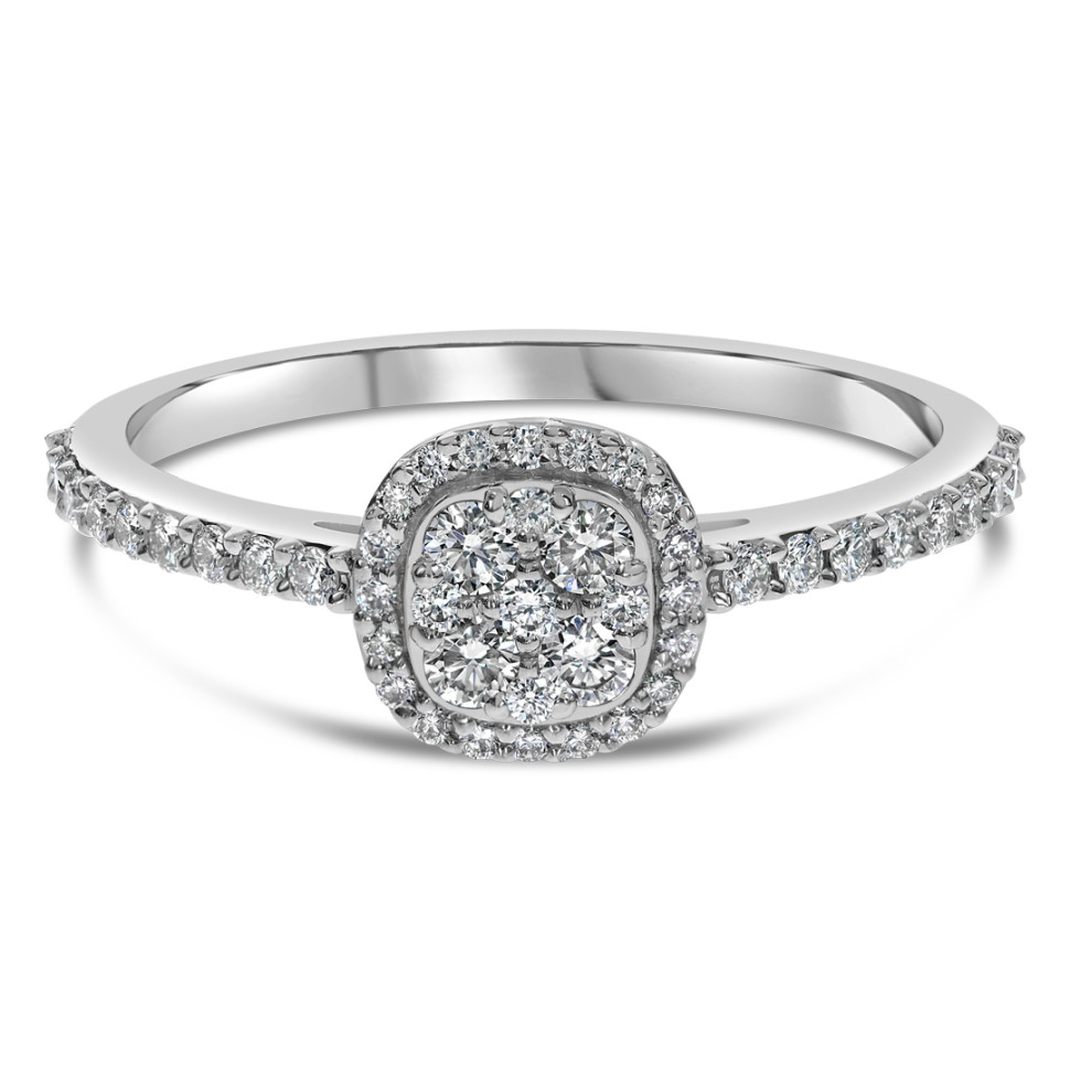 Кольцо из белого золота с бриллиантами (061992)