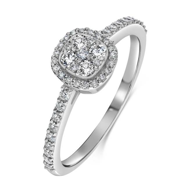 Кольцо из белого золота с бриллиантами (061992)