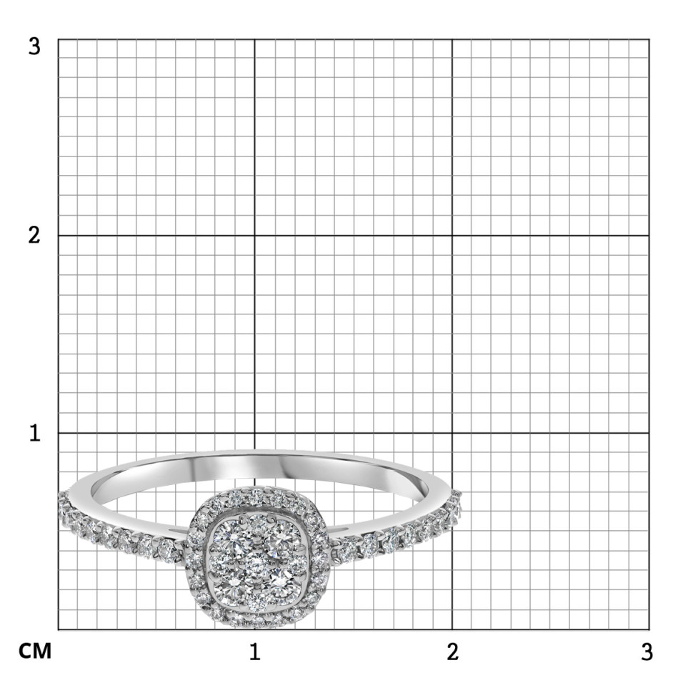 Кольцо из белого золота с бриллиантами (061992)