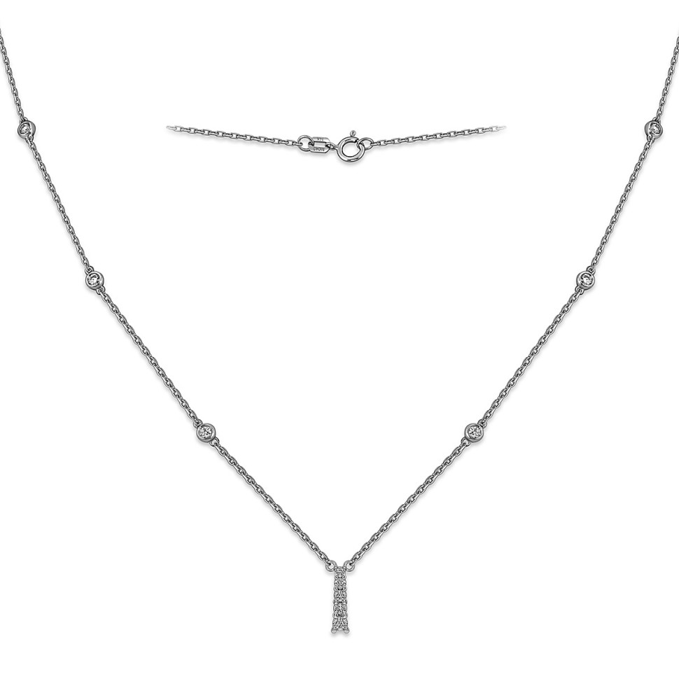 Колье из белого золота с бриллиантами (058634)