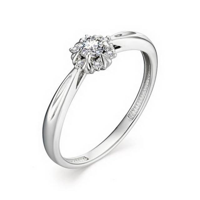Помолвочное кольцо из белого золота с бриллиантами (050465)