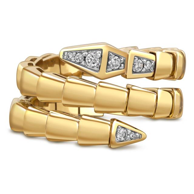 Кольцо из жёлтого золота с бриллиантами (058543)