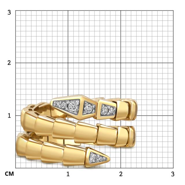 Кольцо из жёлтого золота с бриллиантами (058543)