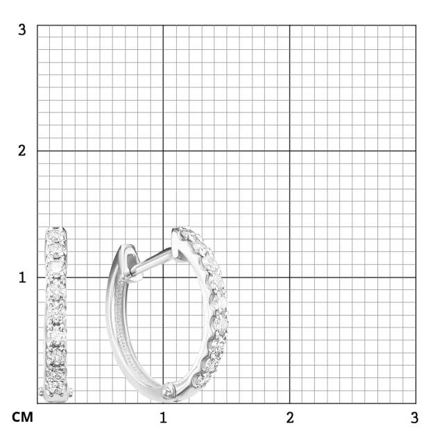 Серьги конго из белого золота с бриллиантами (055293)
