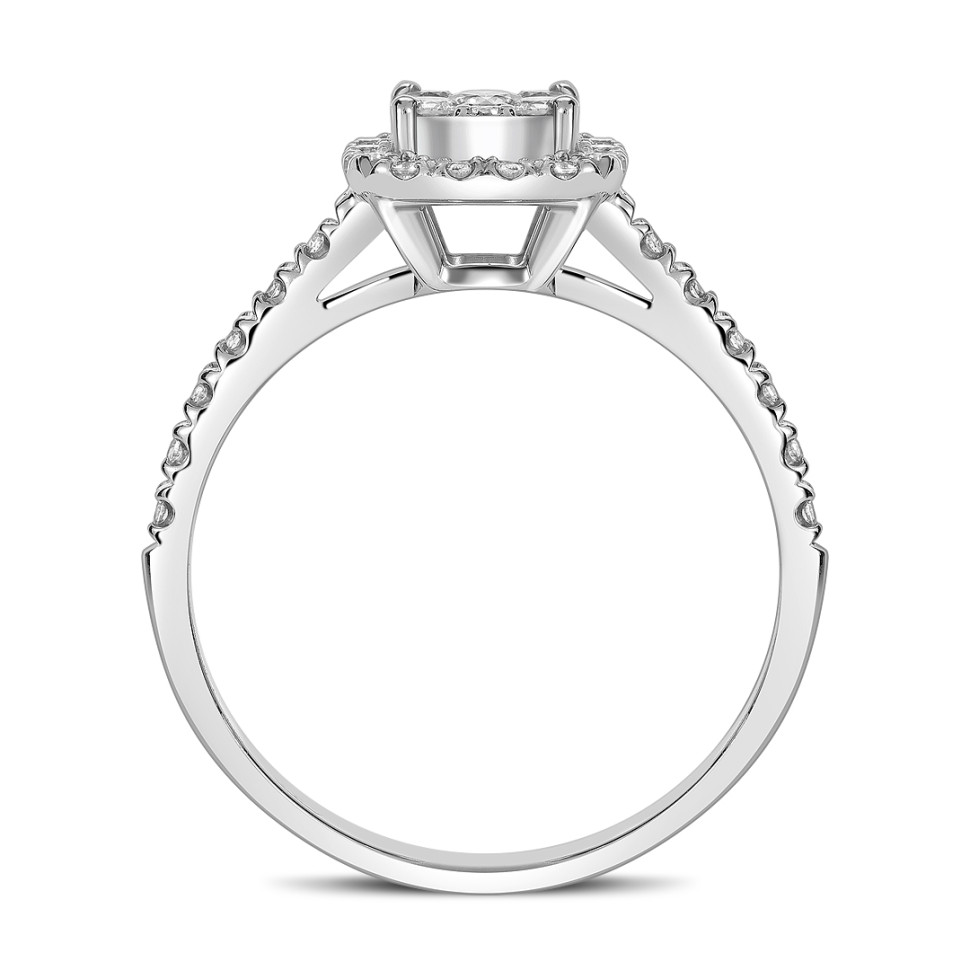 Кольцо из белого золота с бриллиантами  (063730)