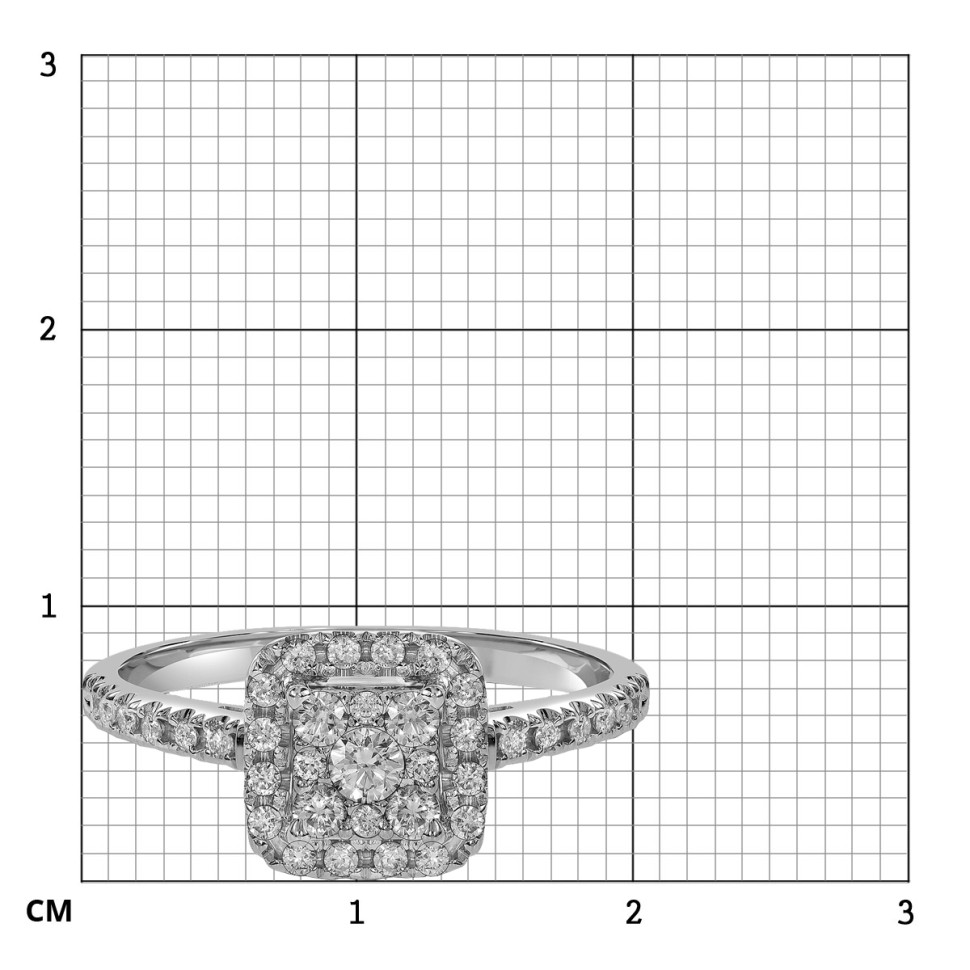 Кольцо из белого золота с бриллиантами  (063730)