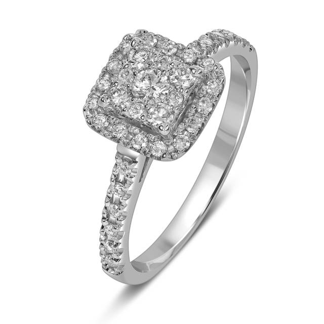 Кольцо из белого золота с бриллиантами  (063730)