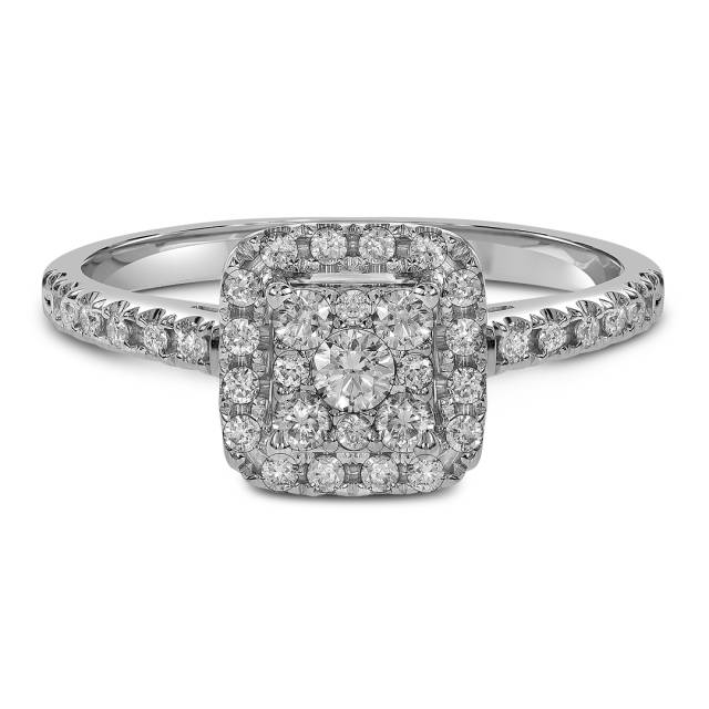 Кольцо из белого золота с бриллиантами  (063730)