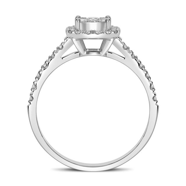 Кольцо из белого золота с бриллиантами  (063730)