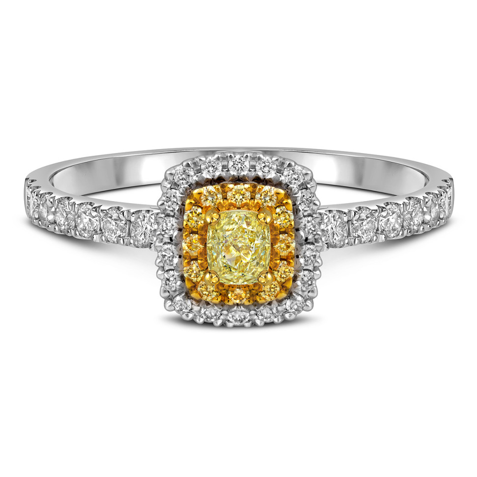 Помолвочное кольцо из белого золота с бриллиантами (062822)