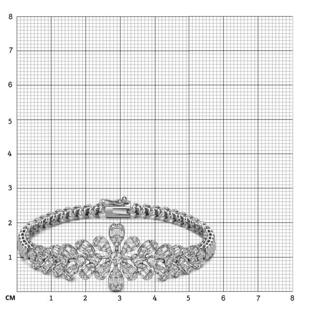 Браслет из белого золота с бриллиантами (050737)