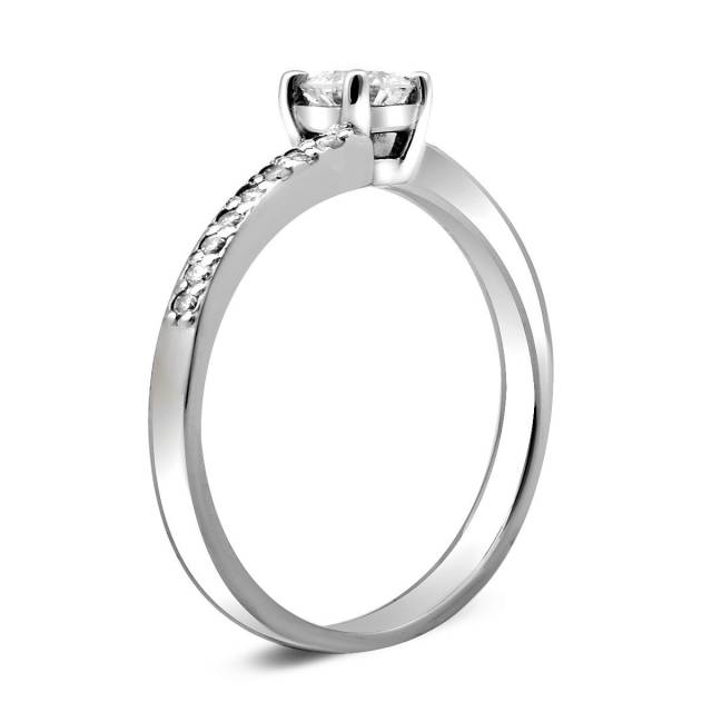 Помолвочное кольцо из платины с бриллиантами (014986)