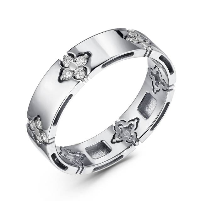 Кольцо из белого золота с бриллиантами (058781)