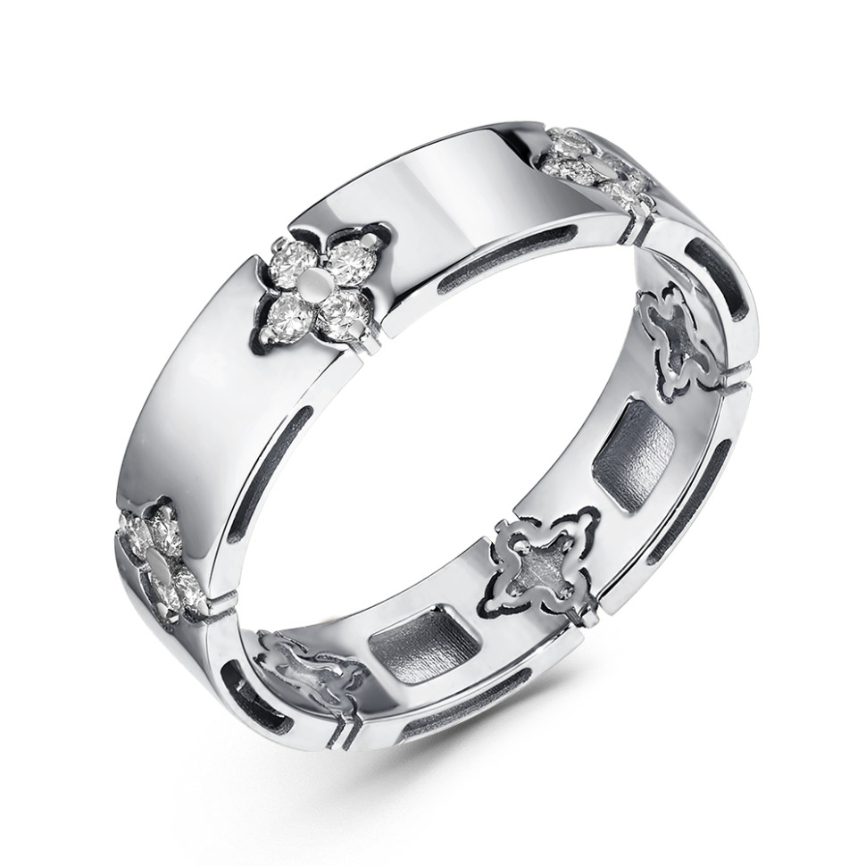 Кольцо из белого золота с бриллиантами (058781)