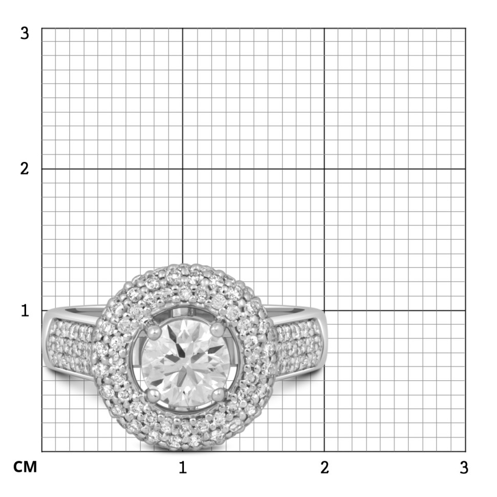 Кольцо из белого золота с бриллиантами (051845)
