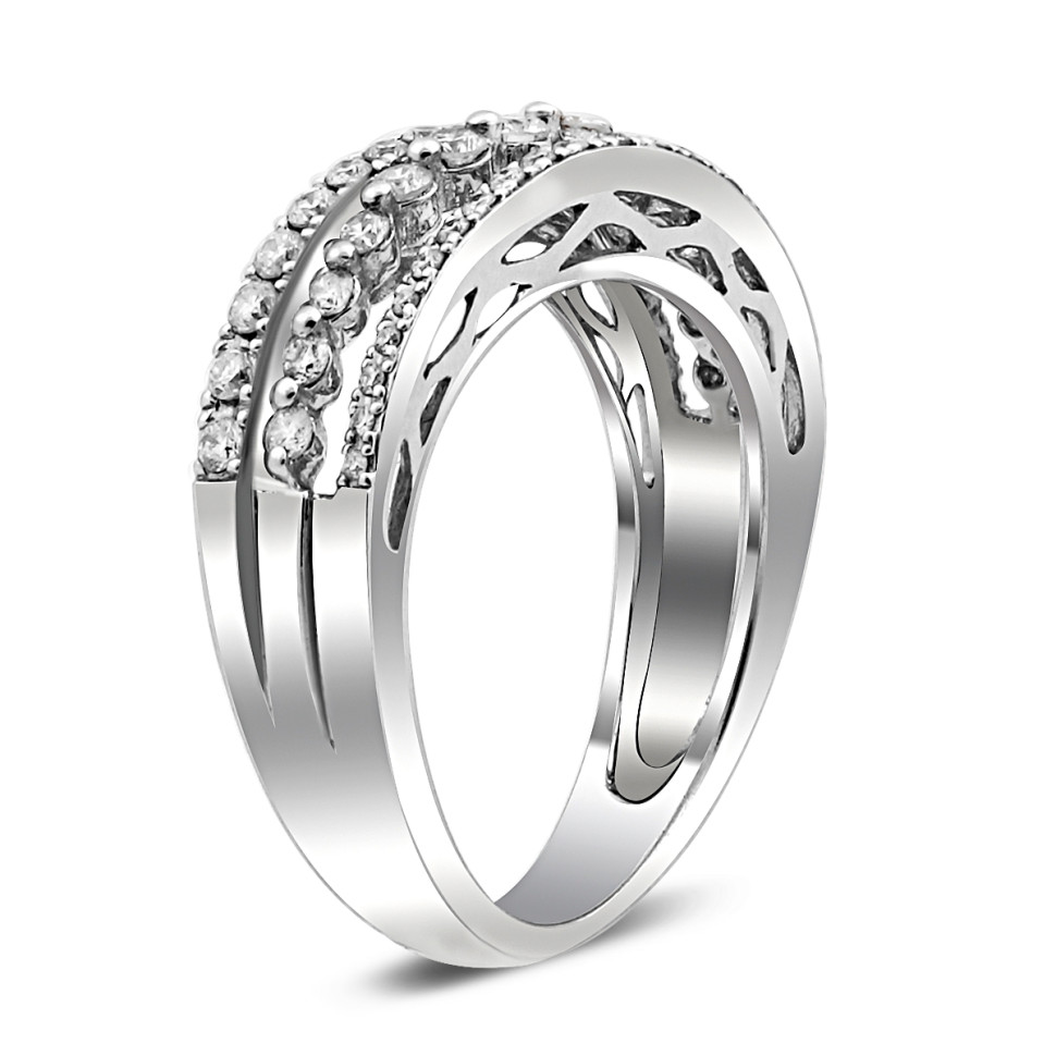 Кольцо из белого золота с бриллиантами (018650)