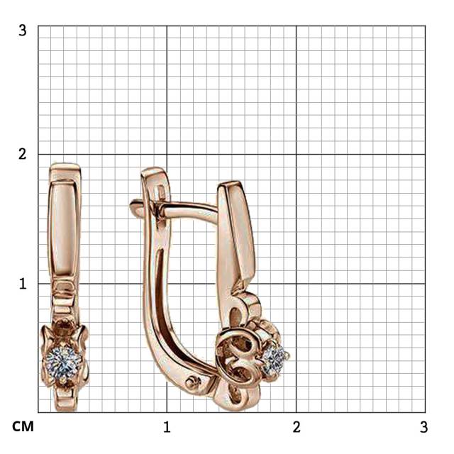 Серьги из красного золота с бриллиантами (032323)
