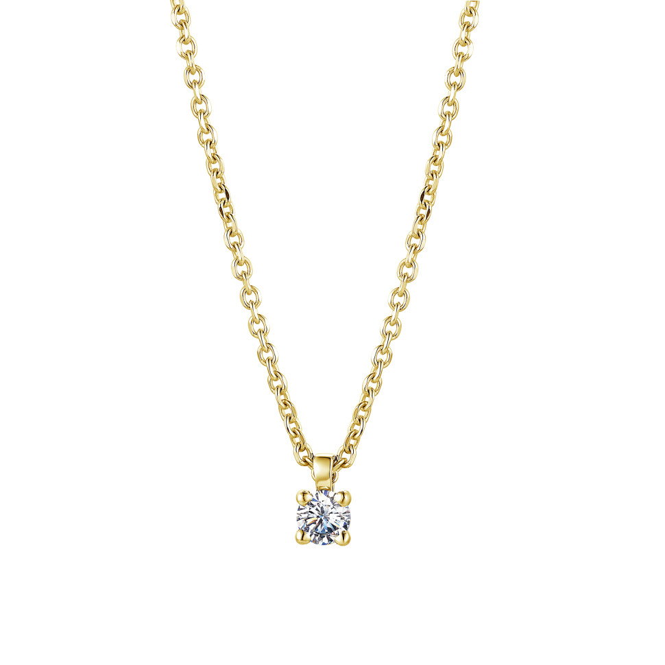 Колье из жёлтого золота с бриллиантом (041998)