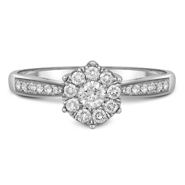 Кольцо из белого золота с бриллиантами (051922)