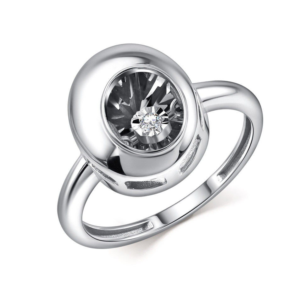 Кольцо из белого золота с бриллиантом (061032)