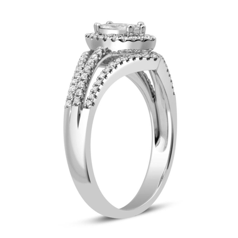 Кольцо из белого золота с бриллиантами (032220)