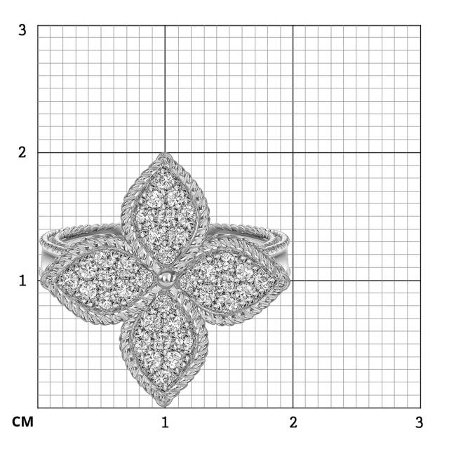 Кольцо из белого золота с бриллиантами (061582)