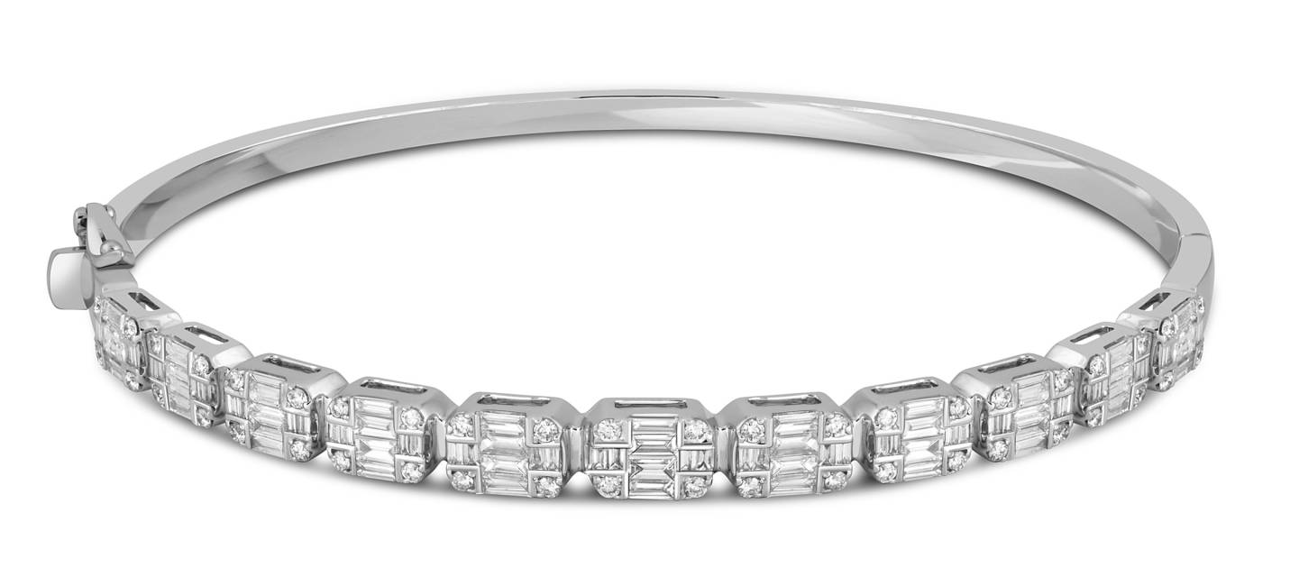 Браслет из белого золота с бриллиантами (043909)