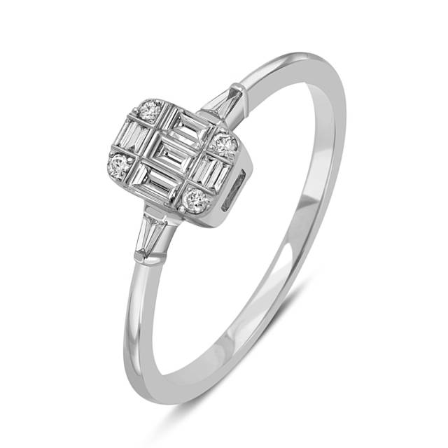 Кольцо из белого золота с бриллиантами (057823)