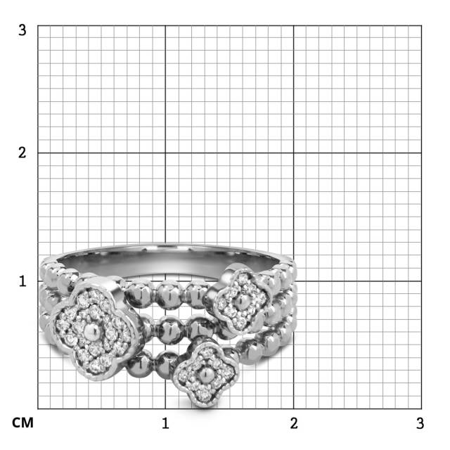 Кольцо из белого золота с бриллиантами (059968)