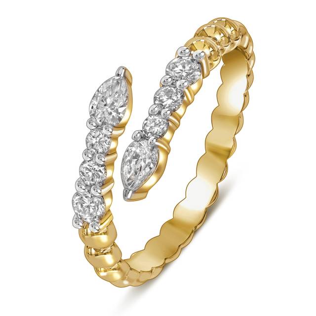 Кольцо из жёлтого золота с бриллиантами  (060222)