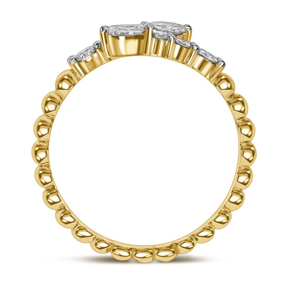 Кольцо из жёлтого золота с бриллиантами  (060222)