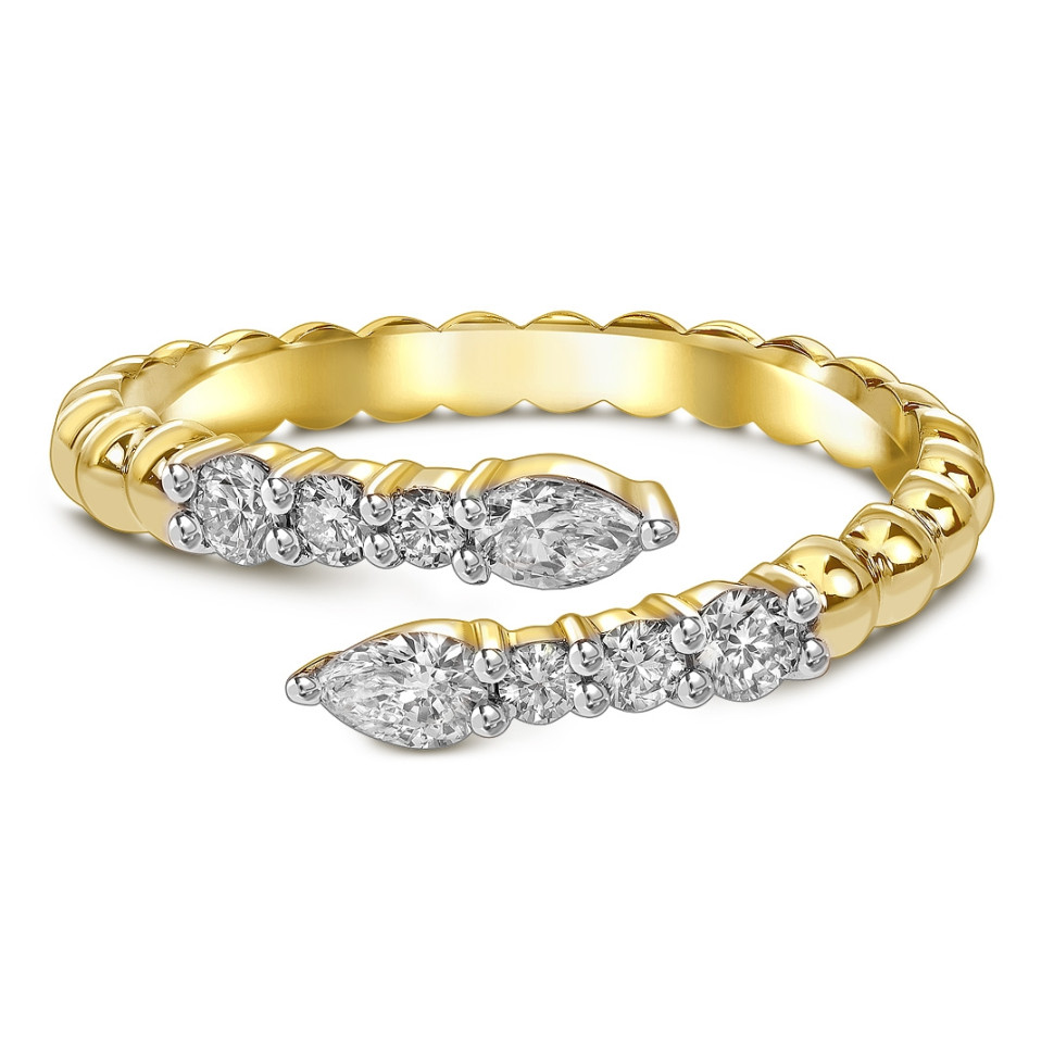 Кольцо из жёлтого золота с бриллиантами  (060222)