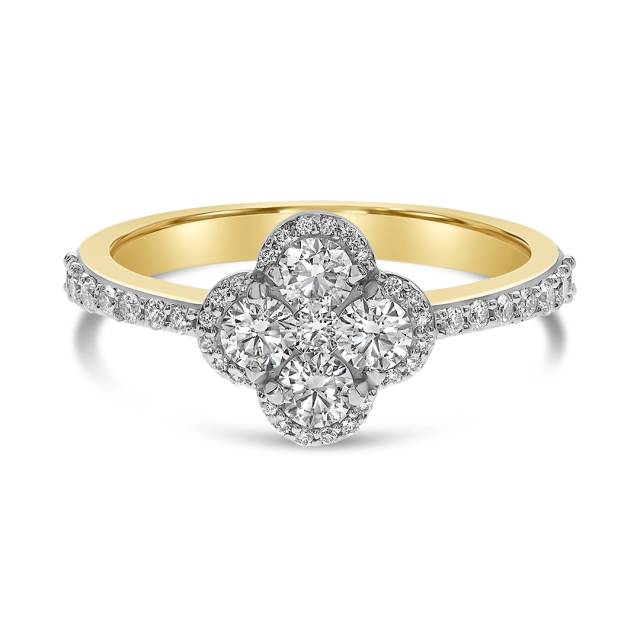 Кольцо из жёлтого золота с бриллиантами (062666)