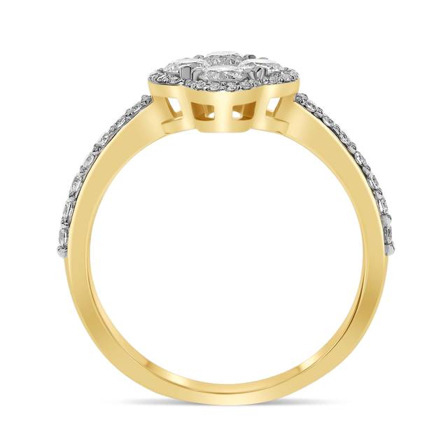 Кольцо из жёлтого золота с бриллиантами (062666)